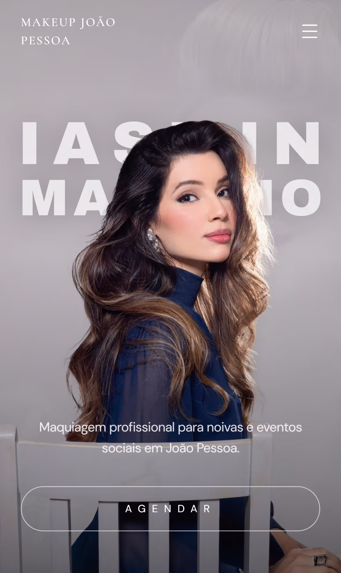 Landing page criada pela Marine Studio para Iasmin Marinho - Maquiadora especialista em noivas e produções sociais