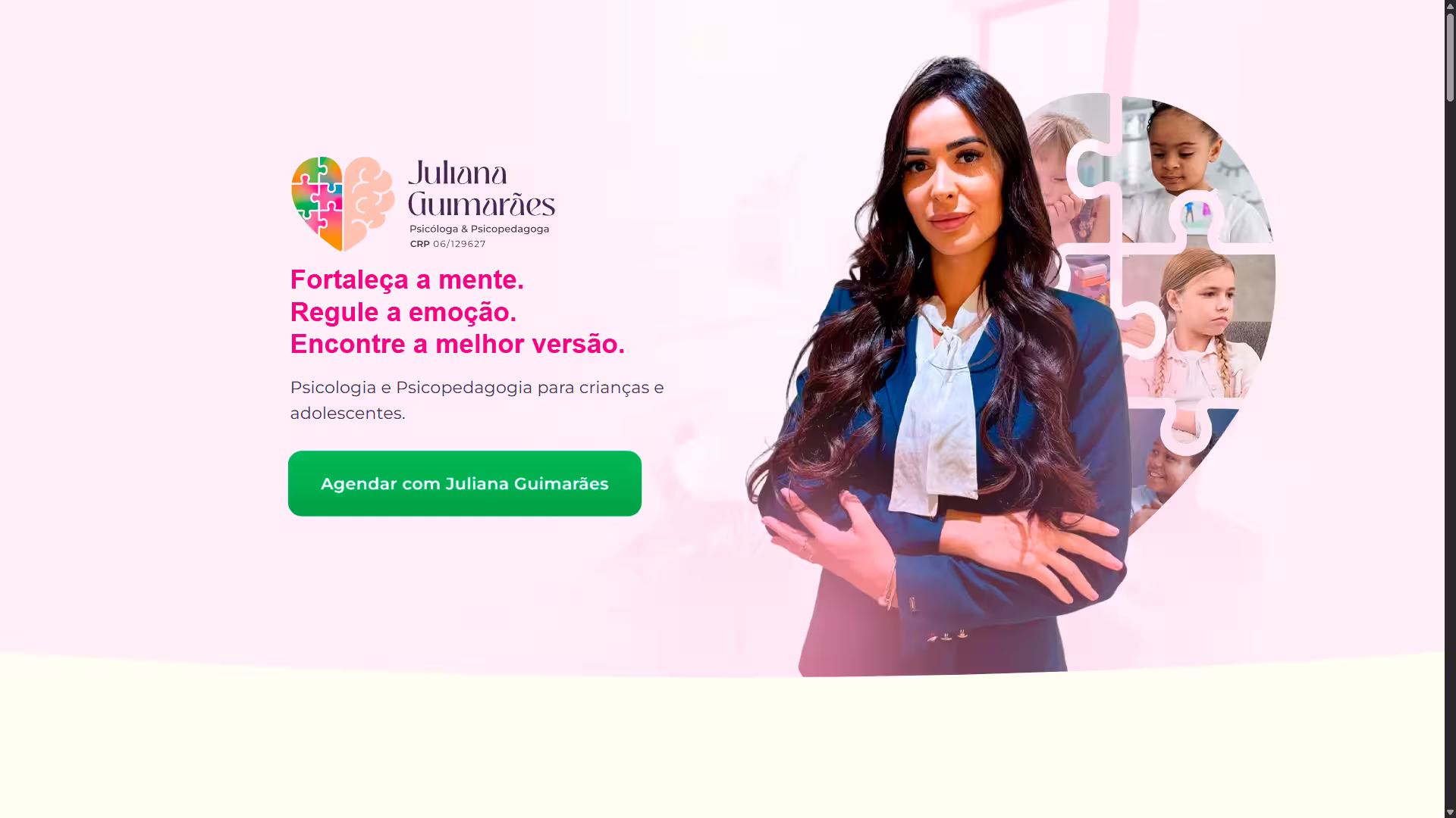 Landing page criada pela Marine Studio para Juliana Guimarães — Psicologa e Psicopedagoga (Slide Primário)